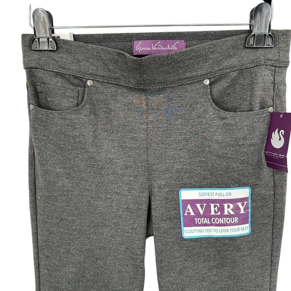 Gloria Vanderbilt Heather Grey Avery Pull-On Ponte Pant Slim Leg Mid-Rise Size 8 - Picture 2 of 8